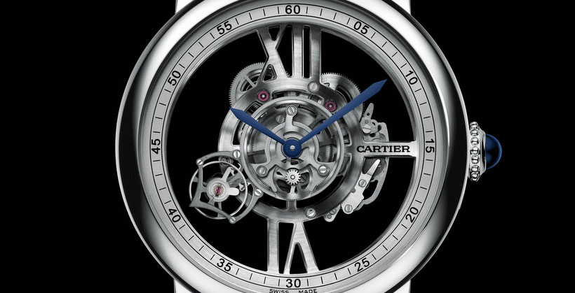 2015日内瓦国际钟表展新品预览-卡地亚天体运转式陀飞轮镂空手表
